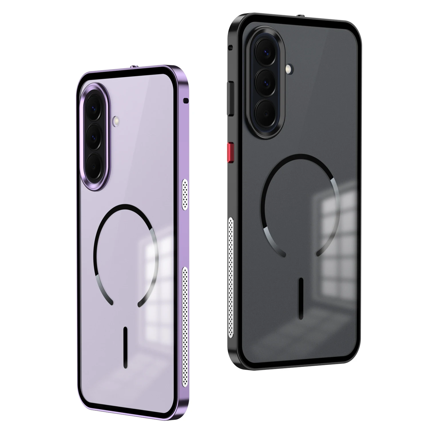 Aluminum Alloy Case For Samsung Galaxy A57 Spring Buckle One-click Disassembly Assembly Independent Buttons Hard Cover