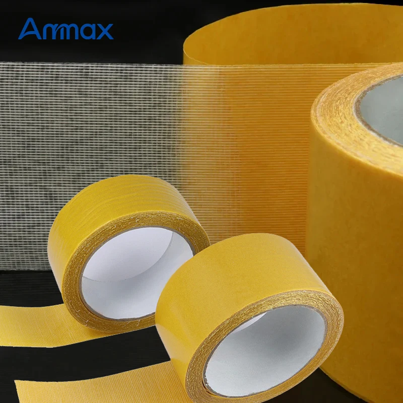 Width 10~60mm Strong Fixation Of Double Sided Cloth Base Tape Translucent Mesh Waterproof High Viscosity Adhesive Tapes 10m/Roll