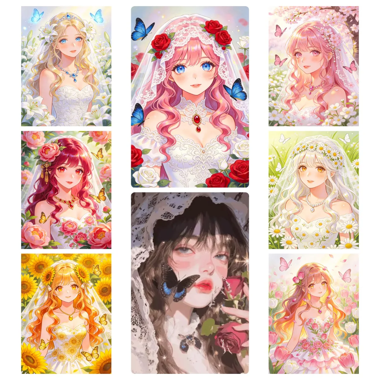 Cartoon Girl and Flower Jigsaw Puzzles 500/1000/1200/2000PCS Handmade Art Exquisite Home Decor Gift No Frame