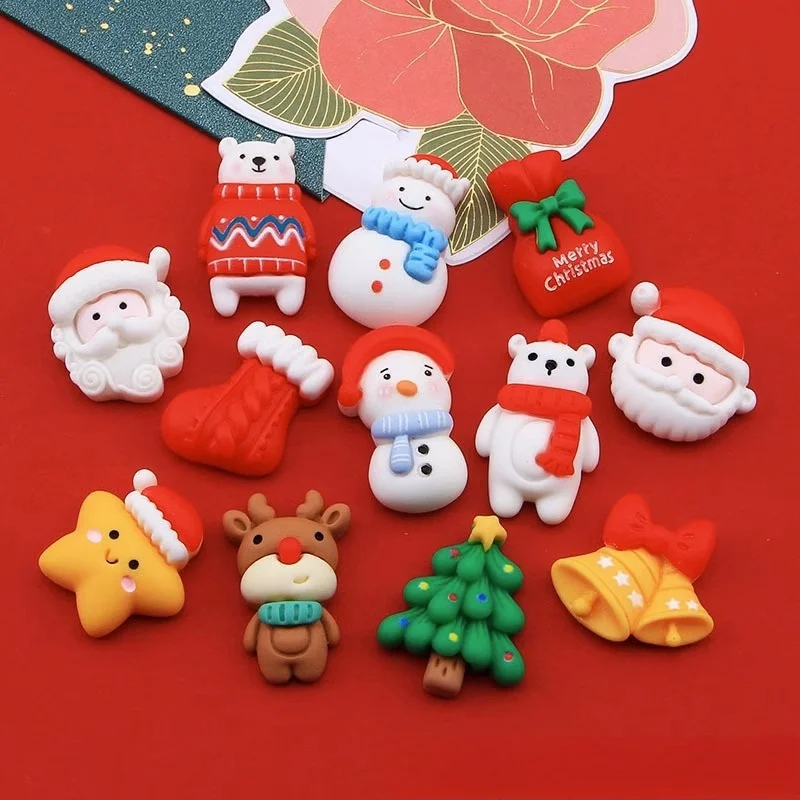 New Adorable Christmas Themed Resin Shoes Charms for Clog Sandals Fashion Decoration Accessories With Santa Claus Designs