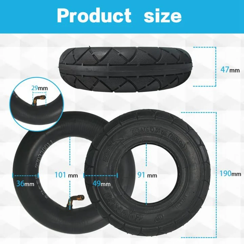 【STOCK】200X50 Tire&Inner Tube Set for E100,E150,E200,Power Core E100, 360,,EPunk,E-Scooter Tire