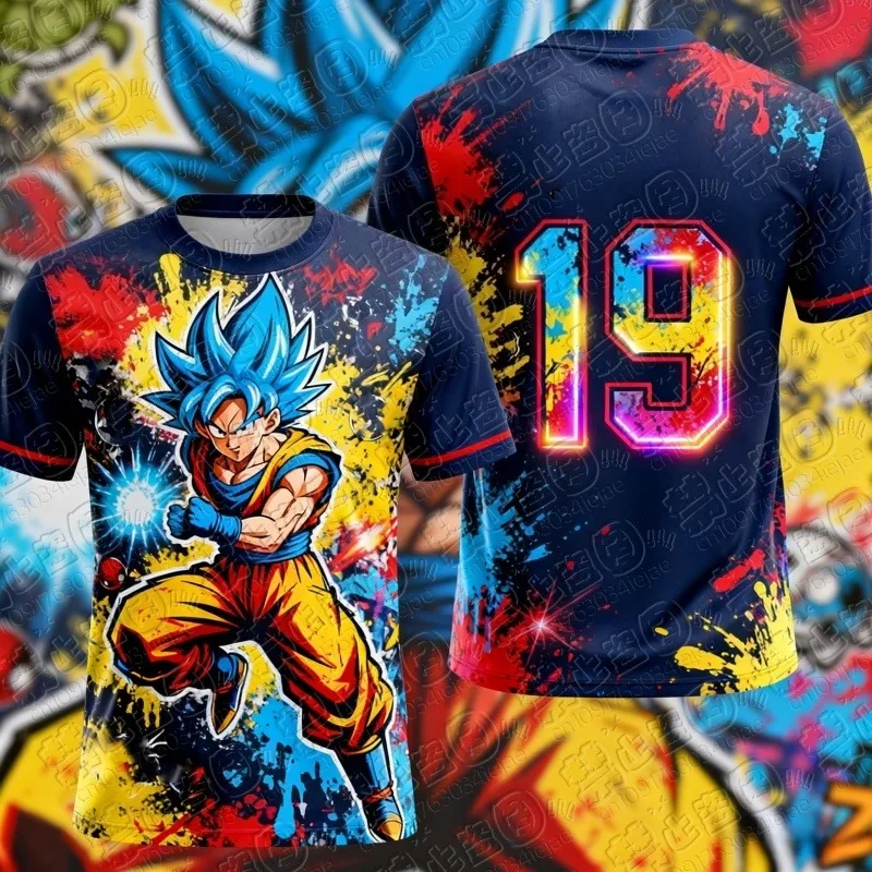 2026 Summer Dragon Ball Goku 3D Print T-Shirt, Quick Dry, Breathable, Plus Size, Men's Sports & Casual Short Sleeve Tee