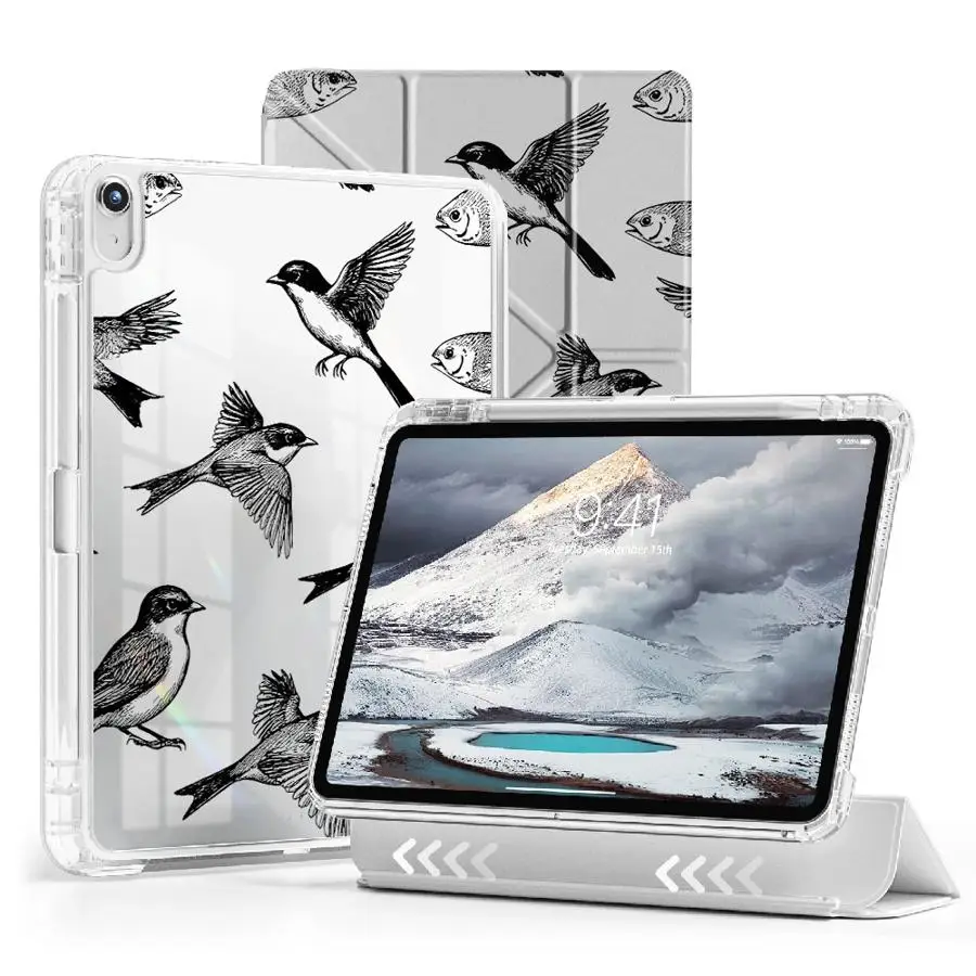 Minimalist Bird Sketch Tablet Case For iPad Pro 2025 Mini 6 7 Air 4 5 M3 M2 M4 11inch 11th 10th 9th 8th 7th 12.9inch Holder