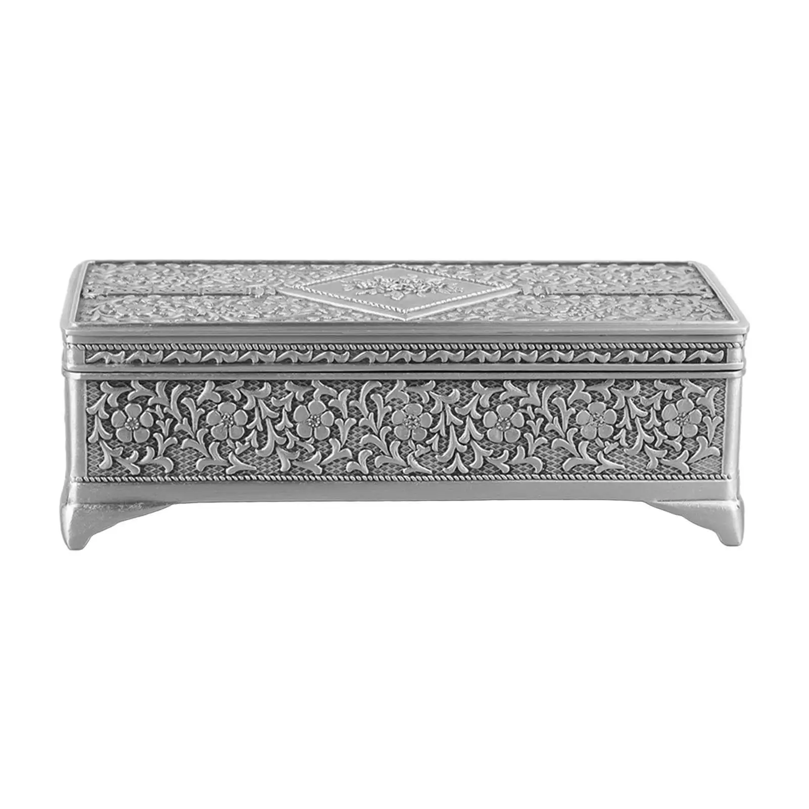 

European Vintage Rectangular Jewelry Box - Elegant Trinket Storage for Rings & Earrings