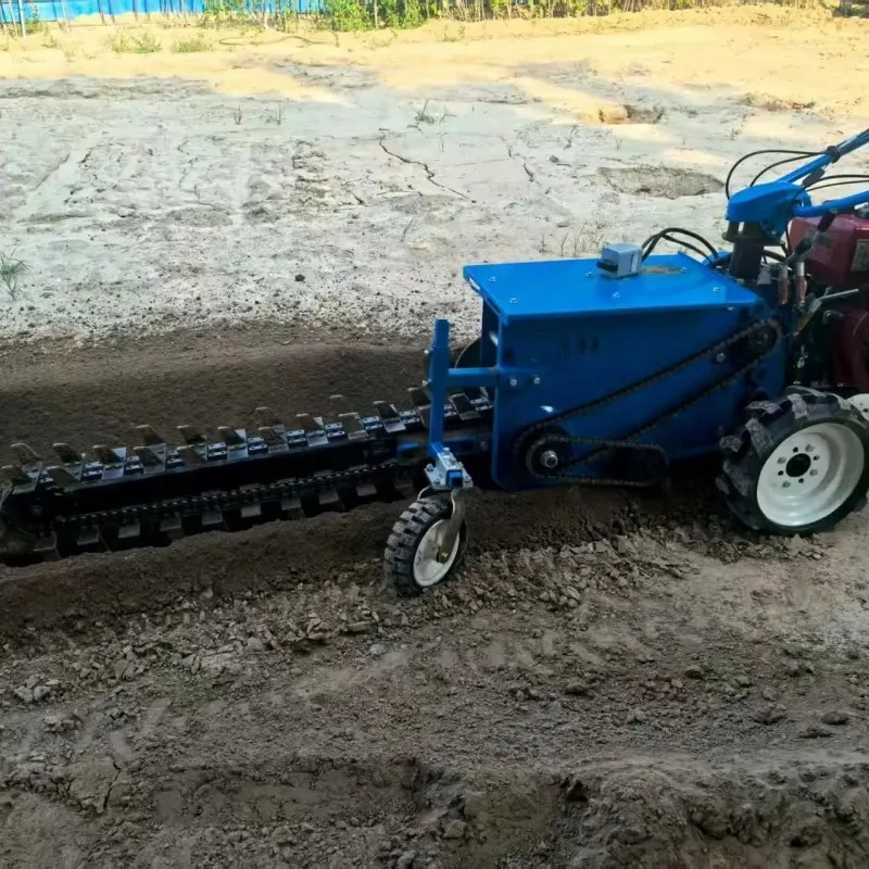 High Quality Mini Ditcher Walk Behind Trencher for Sale Wheeled Walk-behind Trencher Home Orchard Trencher