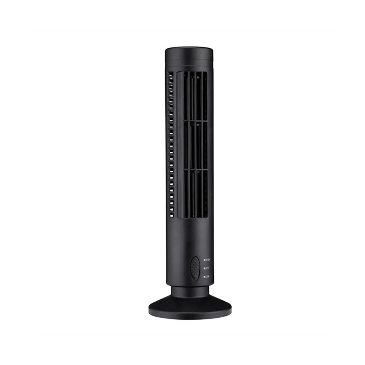 New USB Tower Fan Bladeless Fan Tower Electric Fan Mini Vertical Air Conditioner, Bladeless Standing Fan Black