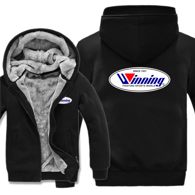 Winning Boxing Hoodies Zipper Thick Unisex Winning Boxing Sweatshirt Man Warm Coat Fleece Streetwear Jacket