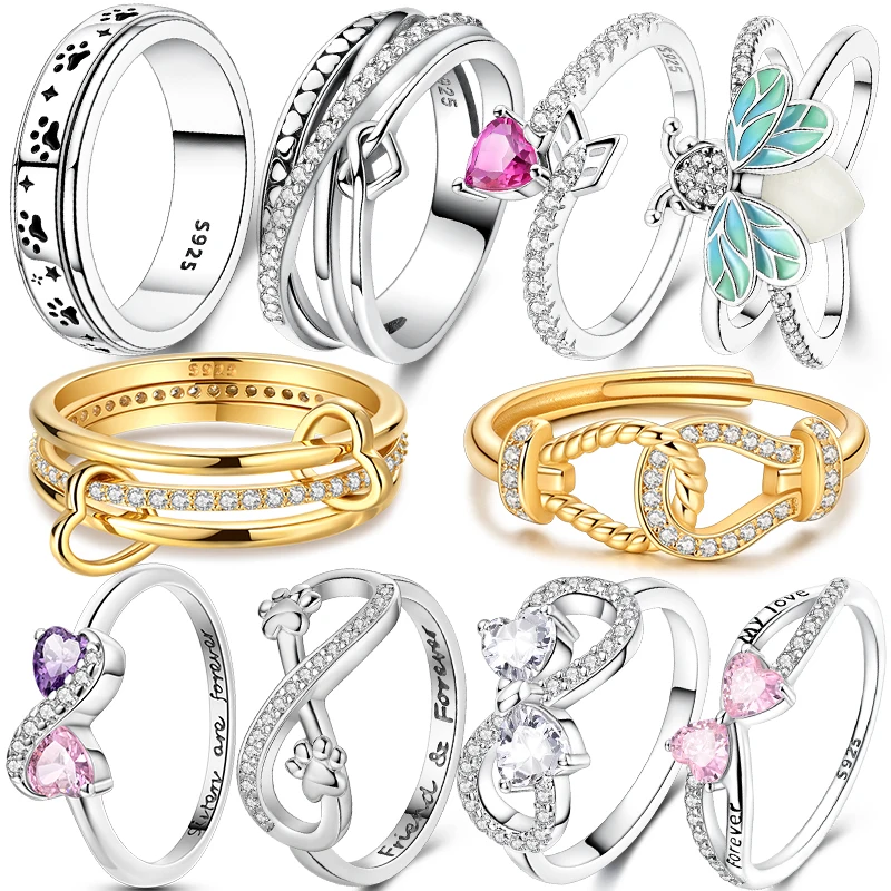 

New Women's Ring 100% 925 Sterling Silver Moon Oath Ring Exquisite Wedding Engagement Birthday Jewelry Gift