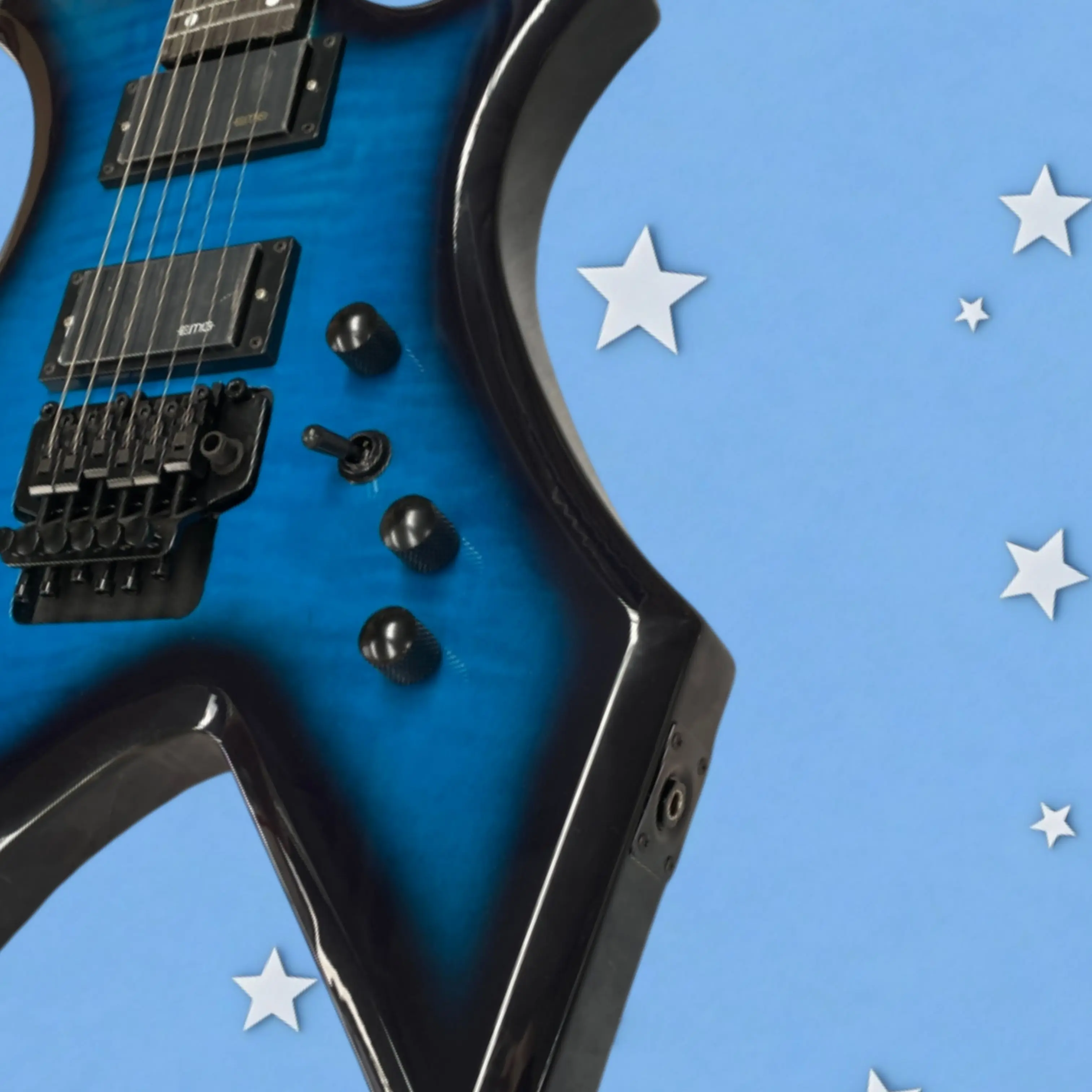 Eye-Catching Six-String Electric Guitar,Blue-Black Gradient Mahogany Body,HH Active Pickups  Guitars,Tremolo System Guitarra