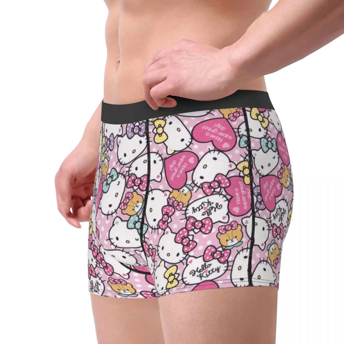 Custom Male Cool Hello Kitty Men Underwear Boxer Briefs Soft Shorts Panties Underpants