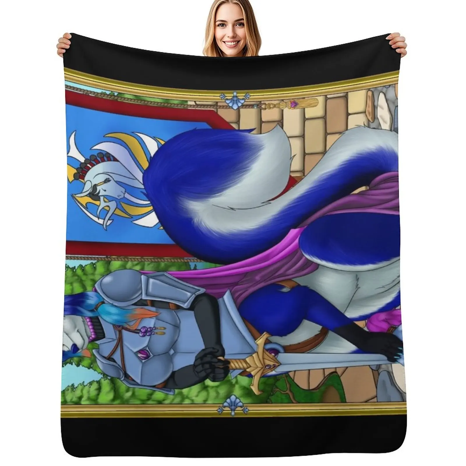 

Regal Warrior Throw Blanket Shaggy Tourist Soft Big Soft Plaid Blankets
