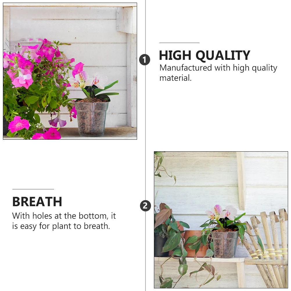 

10pcs Controlled Root Flower Pot Transparent Orchid Nursery Pot For Indoor Garden Moisture Control Breathable Lightweight