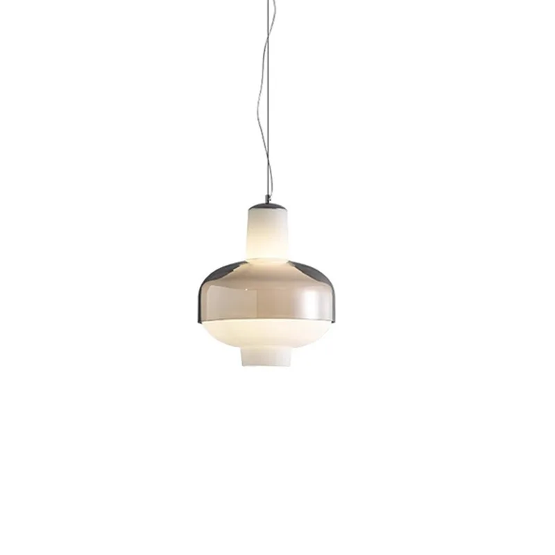 

French cream style restaurant bar counter single-headed glass chandelier Nordic designer entrance corridor aisle chandelier lamp