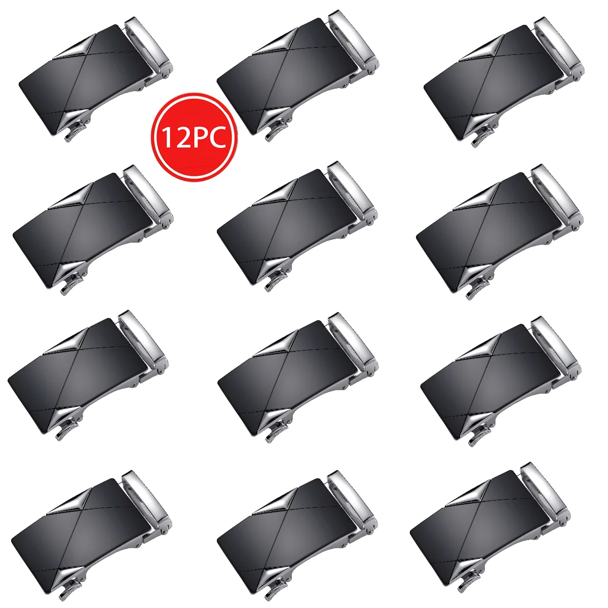 12-pack-men's-belt-buckles-zinc-alloy-automatic-snap-buckles-universal-fit-14-inch-35cm-belt-straps-assorted-styles-bulk