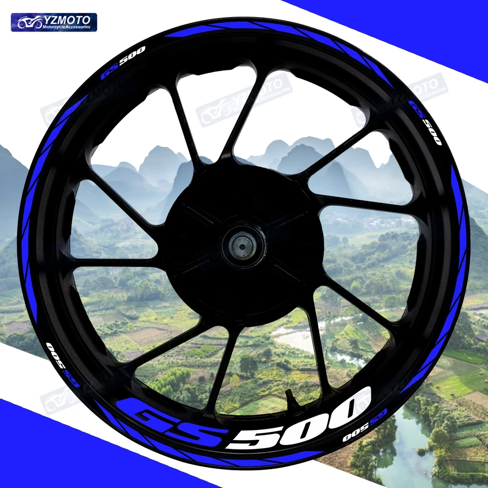 

For GS500E Motorcycle 17 Inch Front And Rear Wheel Sticker Hub Decal Modified Reflective Waterproof Decorative Rim Stickers