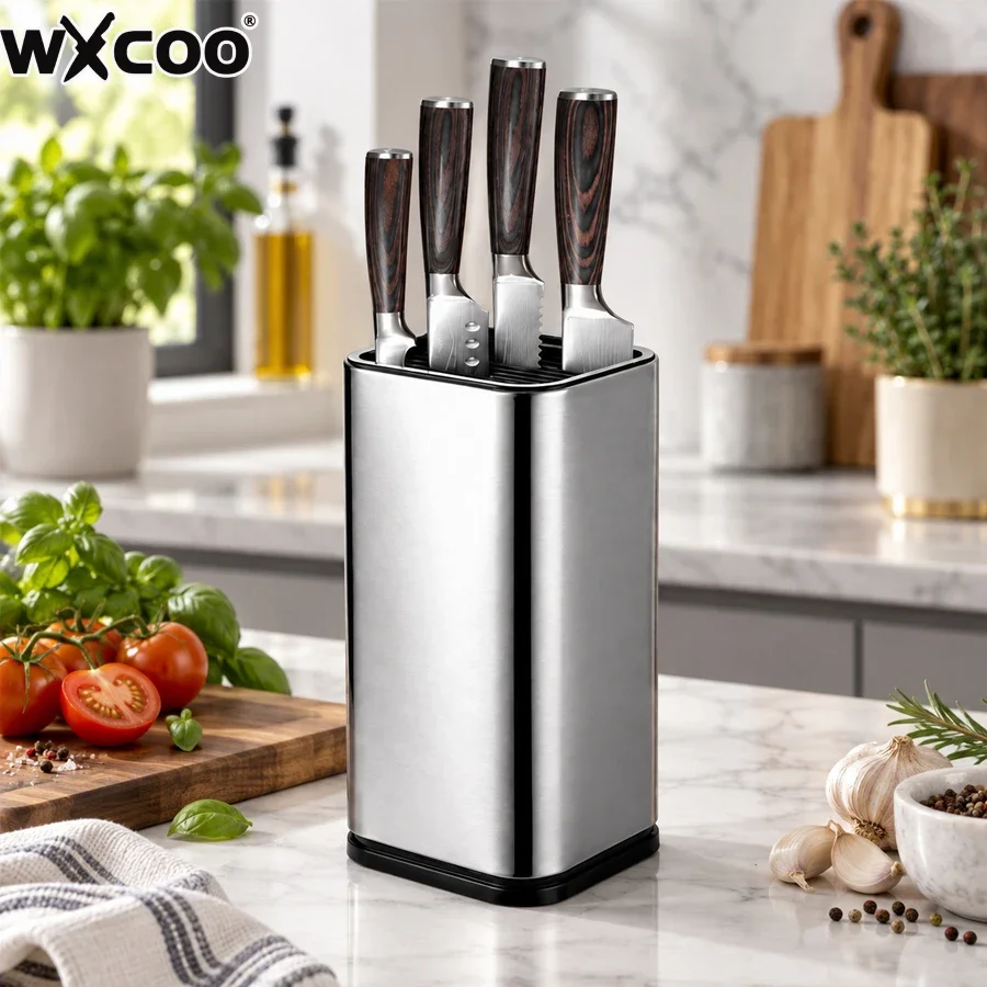 Stainless Steel Kitchen Knife Holder Fruit Chef Knives Storage Rack Multifunctinal Household Knife Block Holder Storage Rack