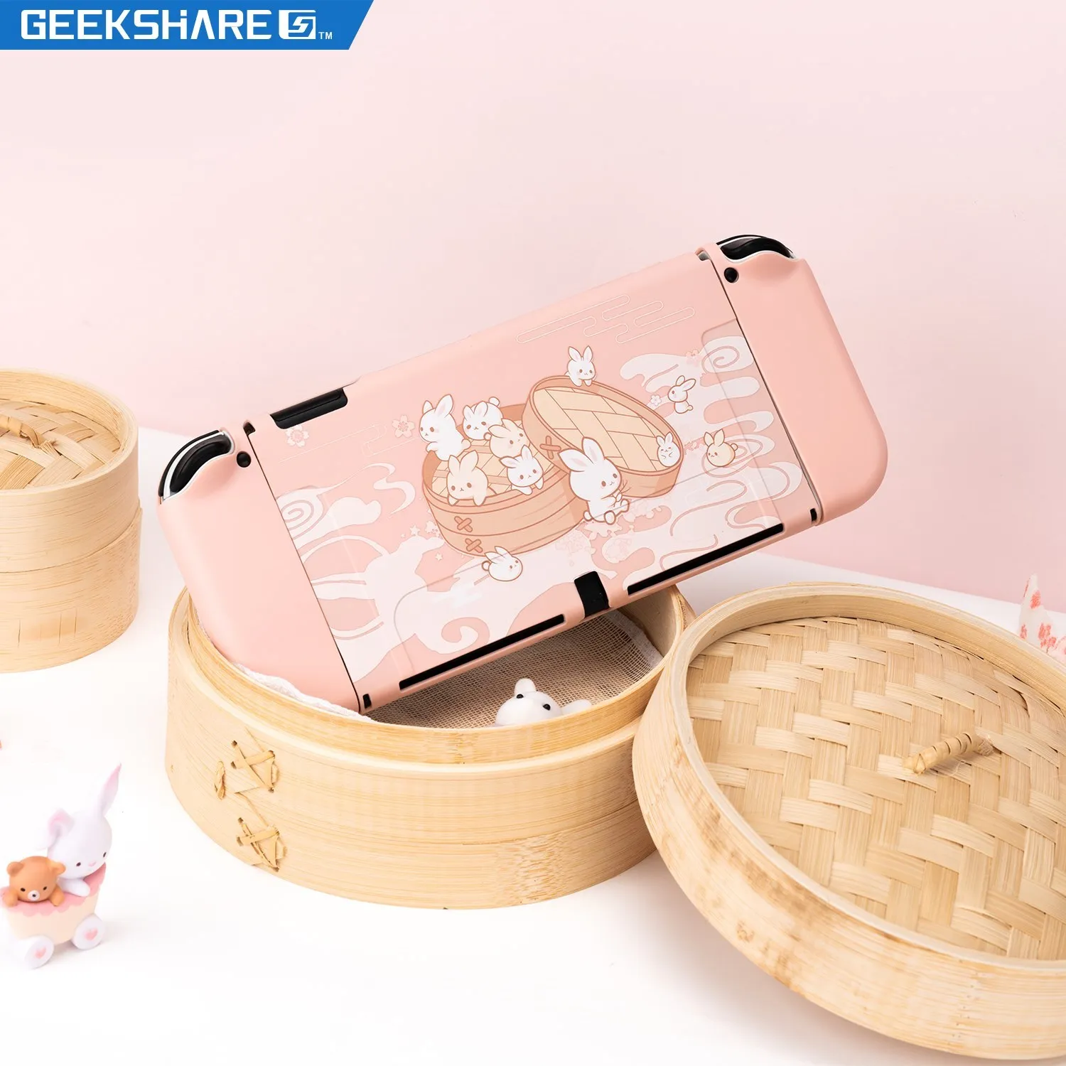 GeekShare-Nintendo Switch用の動物のウサギの形をしたスイッチケース,動物のモチーフ,柔らかい