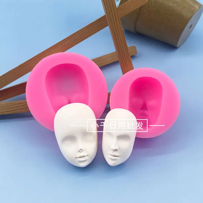Molde de silicona Facial 3D, molde de Chocolate, materiales de seguridad alimentaria, decoración de pasteles fondant, yeso, bricolaje, juego de barro de goma, herramienta para el hogar