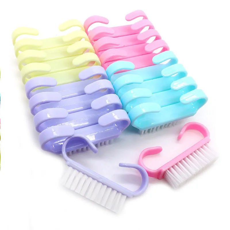 Nuevo 10/20/30 piezas mango con agarre cepillo de uñas limpieza cepillo de mesa para arte de uñas cepillo de polvo para manicura para hombres mujeres ZJS23 6
