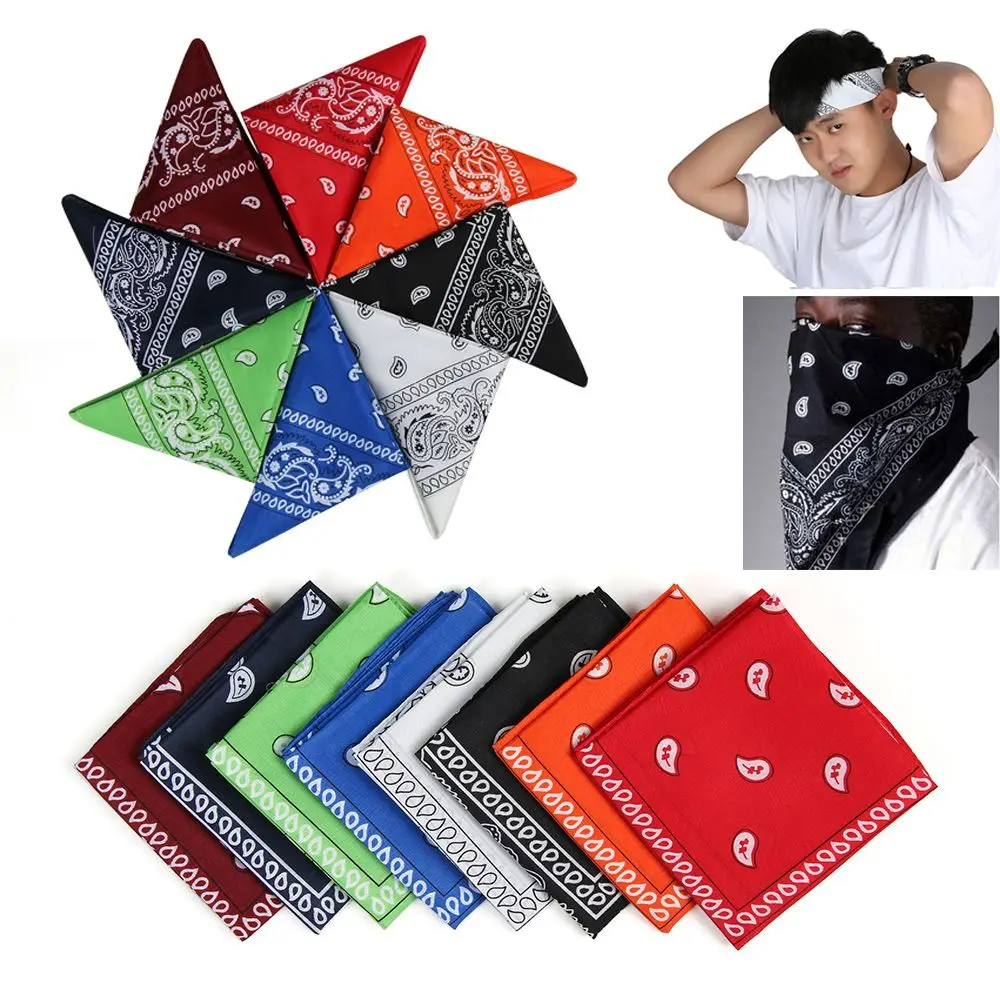 Women Fashion Handkerchief Neck Scarf Hair Band Printed Square Scarves Wristband Paisley Bandana