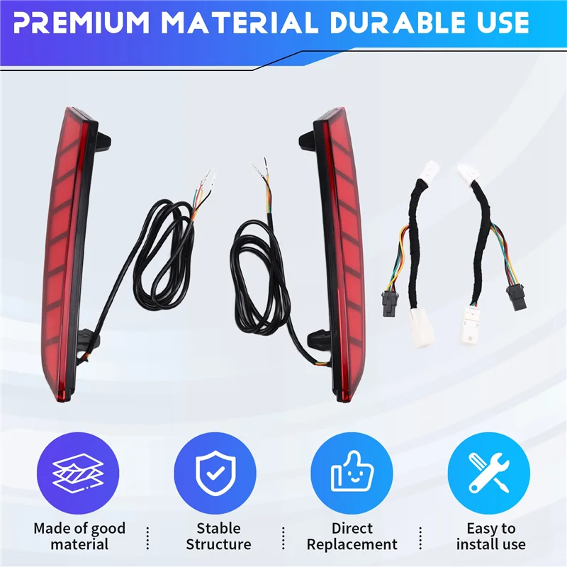 

A99F-автомобильный светодиодный отражатель заднего тормоза, стоп-сигнал, сигнальная лампа заднего бампера, указатель поворота для BYD Dolphin Mini 2024, красный