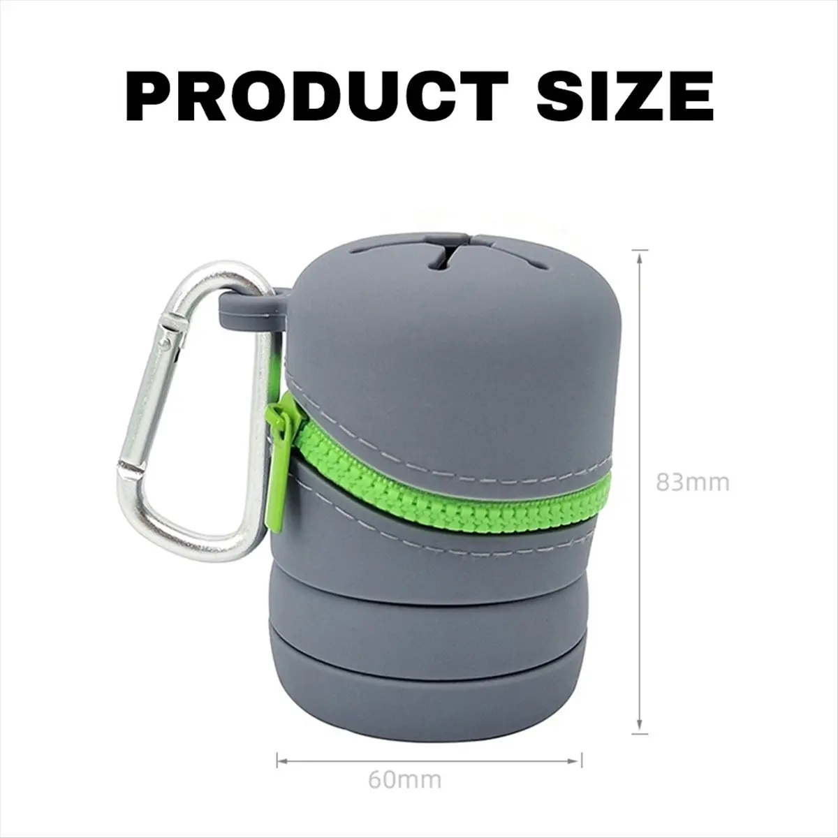 صندوق صيد السمك يطير صناديق سيليكون قابلة للطي مع سحاب سلة المهملات المحمولة مع مشابك حلقة تسلق ملحقات الصيد [cilae-17R]