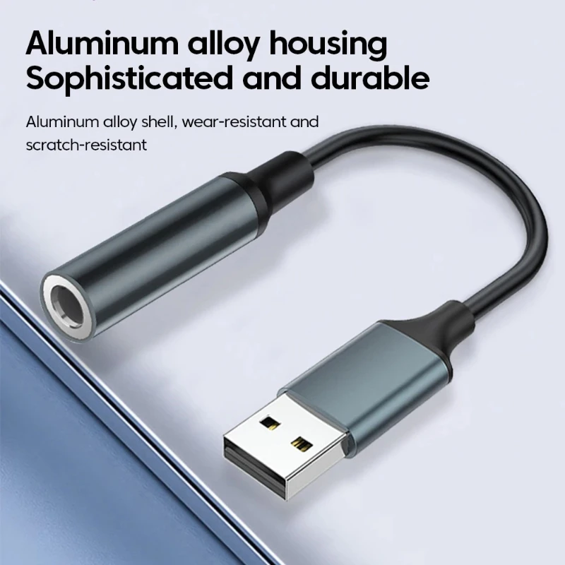 Hot Sale USB to 3.5mm Audio Jack Adapter, External Stereo Sound Card for Headset Mic, Compatible with PC Laptop