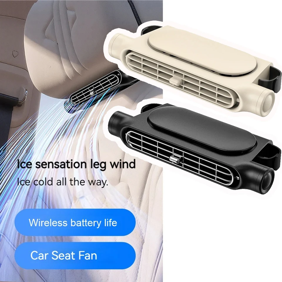 New Car Seat Fan Backseat Cooling Fan Front Rear Seat Headrest Cooling Air Fan USB Powered Adjustable Car Air Conditioner