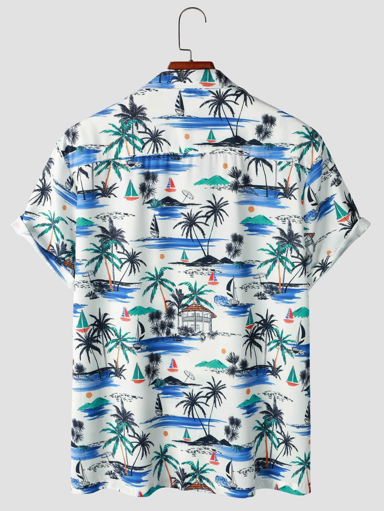 Men\'s Hawaiian Shirt Summer Vacation Casual Streetwear Short Sleeve Button Up Shirt Men Clothing