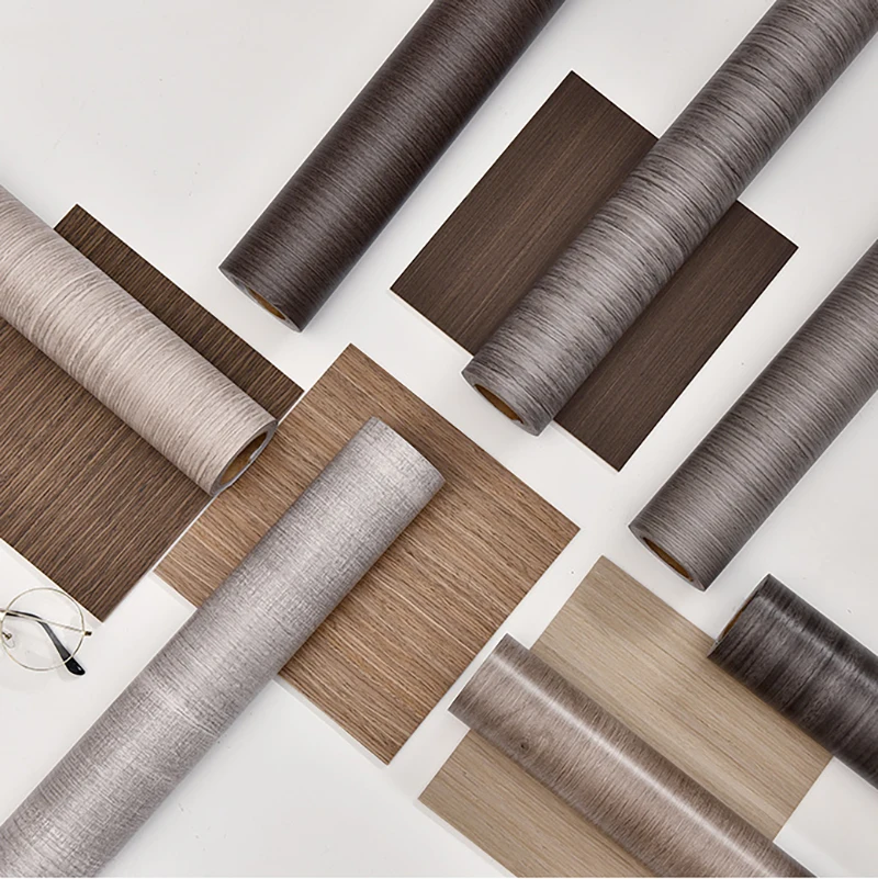 thicked wood grain Wallpaper decorative removable waterproof wall and floor sticker home decoration for living room bedroom
