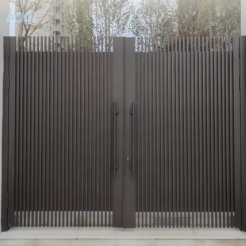 

Aluminum Gate, with Powder Coated Surface, Outdoor Slat Fence, with Customizable Color, Modern Waterproof Manual Garden Gate