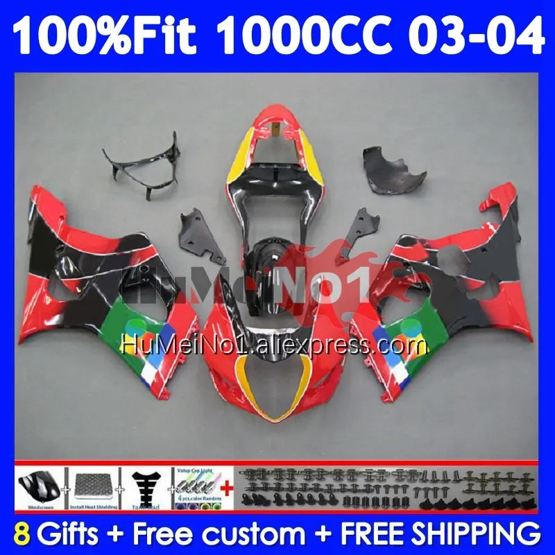 OEM Body For SUZUKI GSXR-1000 GSXR 1000 CC 117No.10 1000CC GSX R1000 K3 JOMO Red GSXR1000 03 04 2003 2004 Injection Fairing