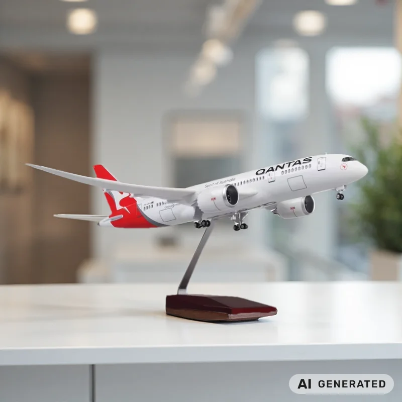 1/130 Scale Aircraft B787 Qantas Airways 47cm Plane Model Resin Diecast Airplanes For Souvenir Gift Decoration With Display Base