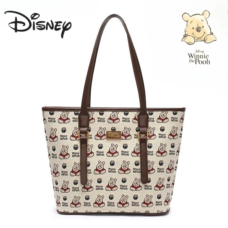 

Disney Pooh Bear Cartoon Cute Tote Bag Creative Girls One Shoulder Tote Bag Computer Bag Anime Merch Christmas Halloween Gifts