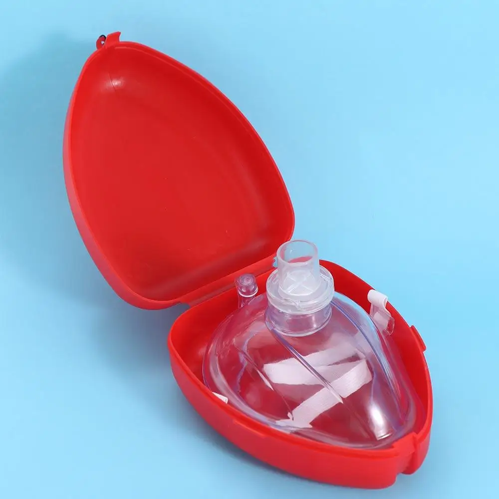 Reuseable CPR Breathing Mask One-way Valve Tools Breathing Mask Artificial Respiration Mask Professional Red Cpr Rescue
