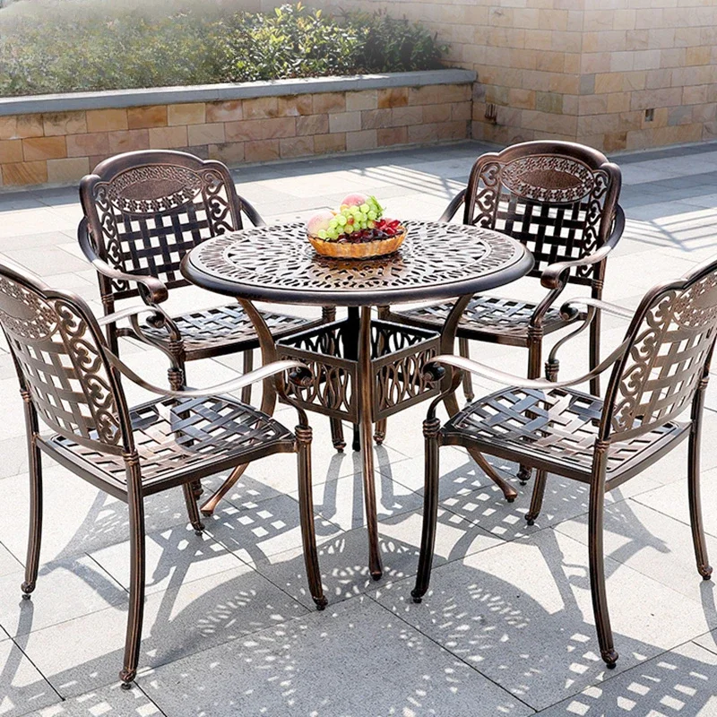 Table and chair outdoor leisure villa courtyard terrace wrought iron