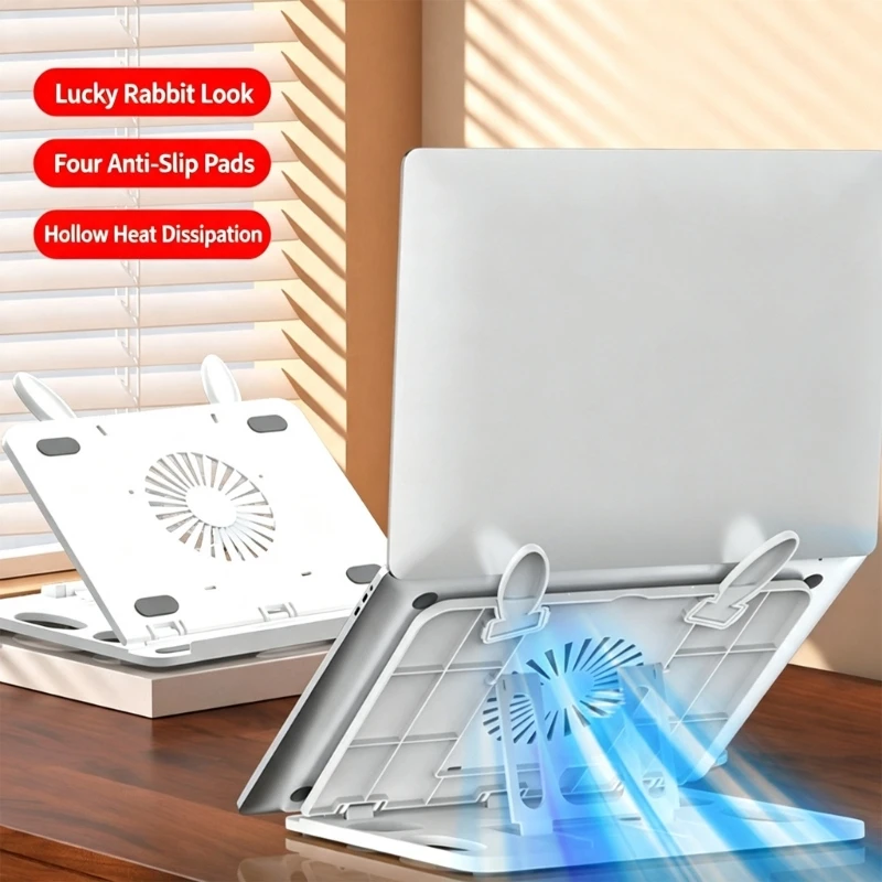 Laptop Stand with 360 Rotating Base, Open Panel Desk Stand for Notebook Use, Home Office Work, and Flat Storage Daily K1KF