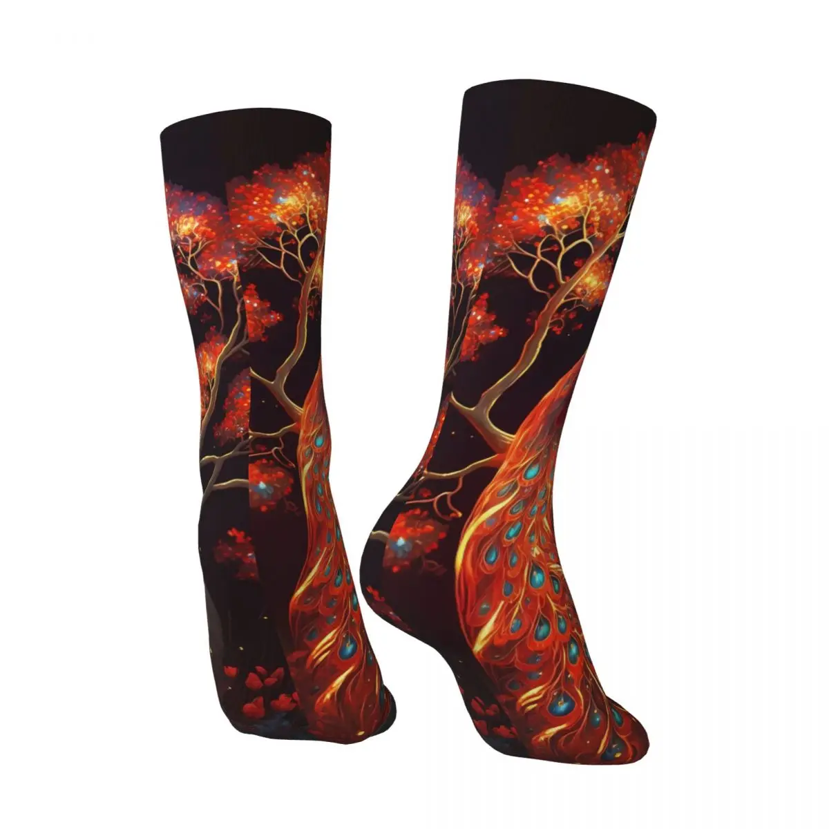 Mysterious Peacock Sock Printed Man Polyester
