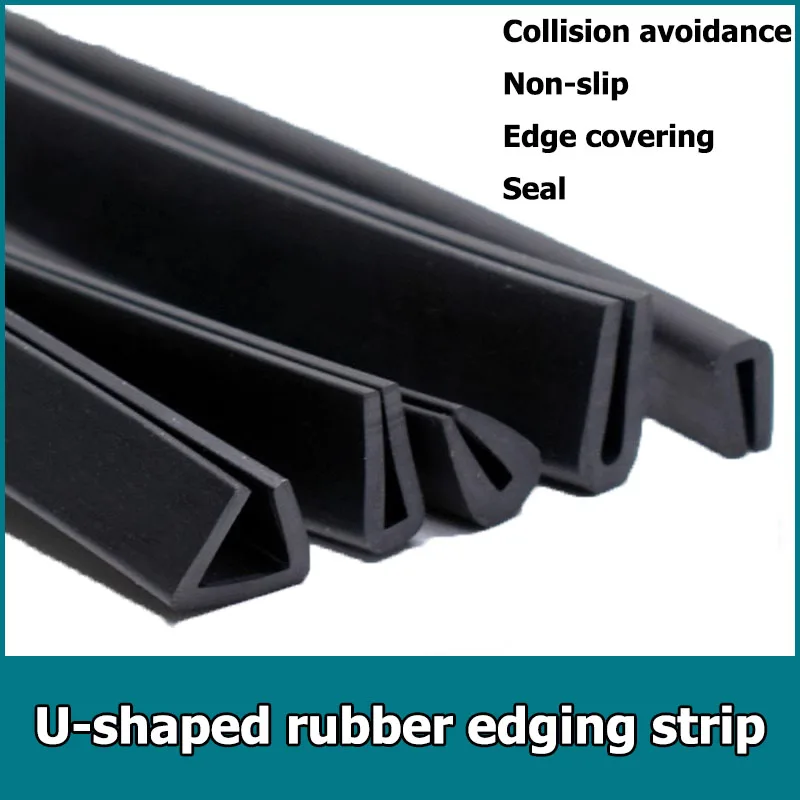 1/5Meter EPDM Sealling Strip Foamed Rubber Black Rubber Edge Strip U Section Anti Oil Seal Edge Shield