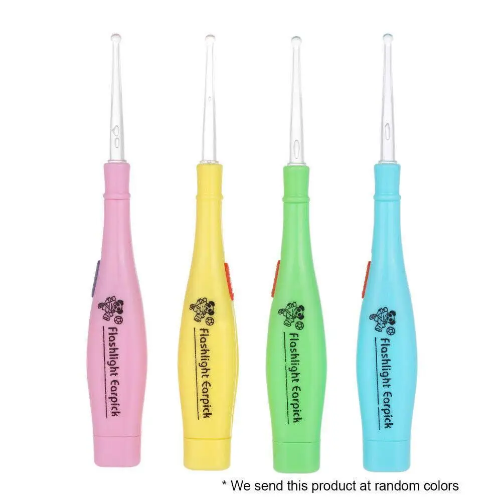 Ear Clean Tools LED Light Ear Wax Remover Steel Earpick With 3 Tips Irrigator Syringe Clean Care Tool