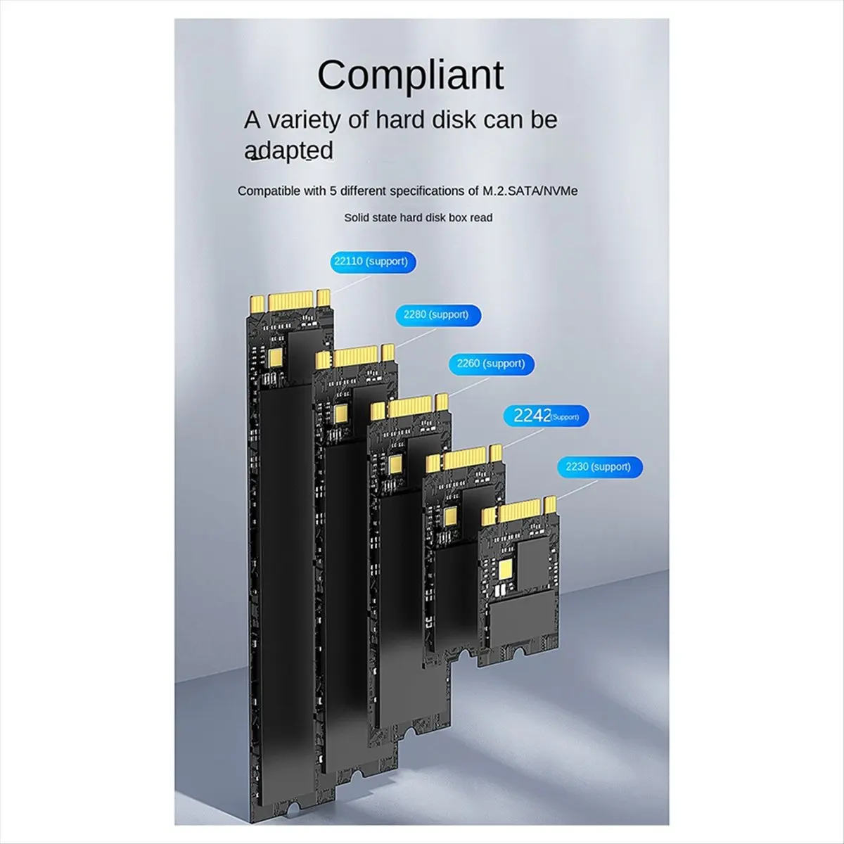 A46U Blueendless 4 Bay M2 SSD Box Type C USB3.2 10Gbps M.2 NVME SATA Ngff Dual Protocol Aluminum Alloy SSD Enclosure UK Plug