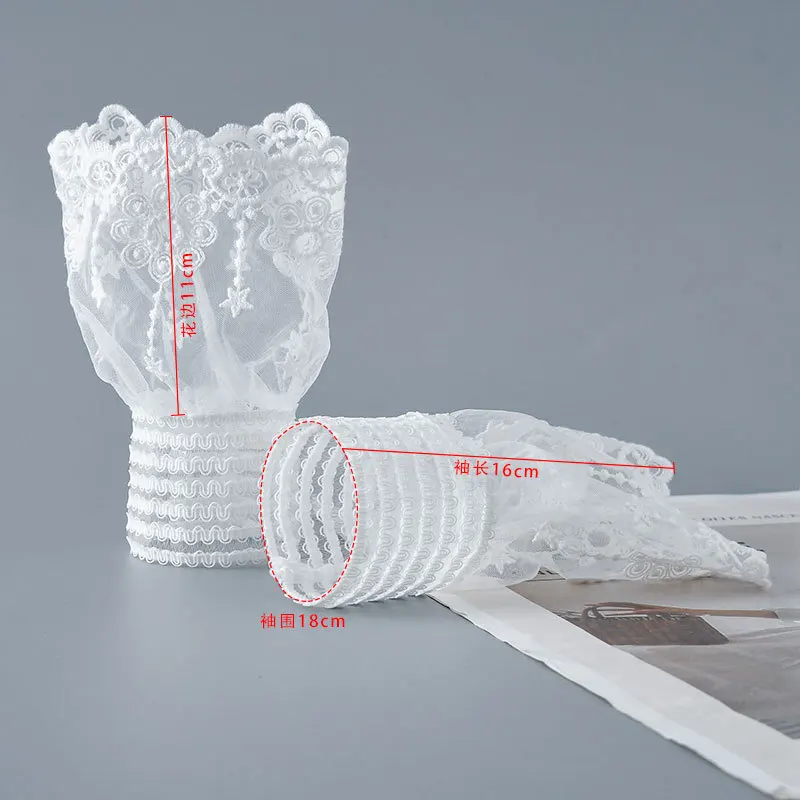 أزياء من الدانتل الكفة السيدات قفازات نسائية ستار مهرجان زي الاكسسوارات زوج البلوزات الأصفاد زخارف متعددة الاستخدامات مطوي