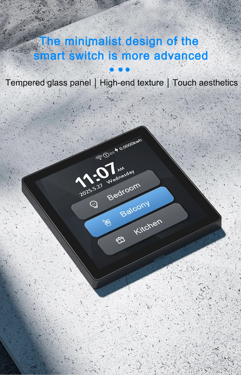 

Latest Full Touch Panel Smart Switch | Compatible | Customizable Icons & Names | Multi-Mode 1/2/3/4 Gang & Curtain Control