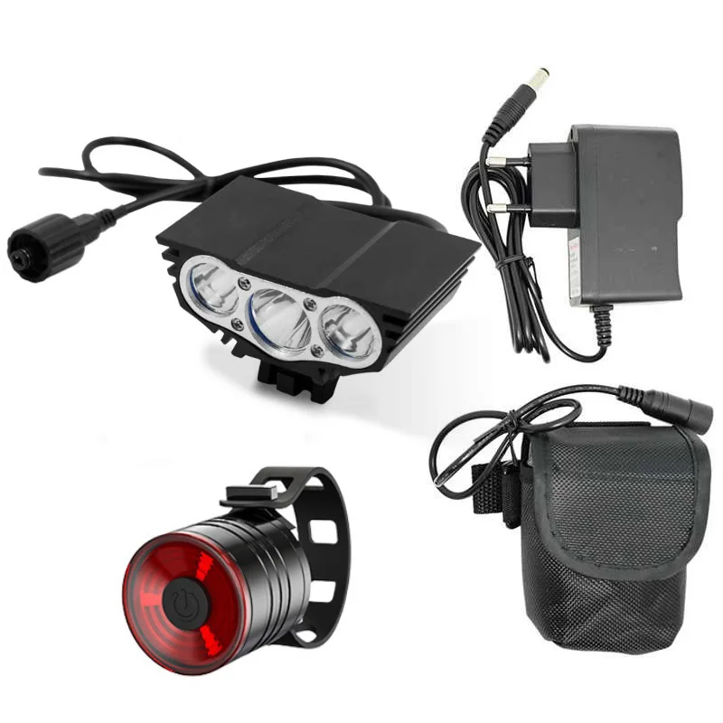 3*XML T6 LED Bike Light 5000 Lumen Front Bicycle Light MTB Cycling Headlight + Rechargeable 18650 Battery Pack + Charger