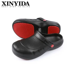 High Quality Nonslip Waterproof Oil-Proof Kitchen Work Shoes Master Cook Restaurant Chef Shoes Flat Sandals Safety Shoes