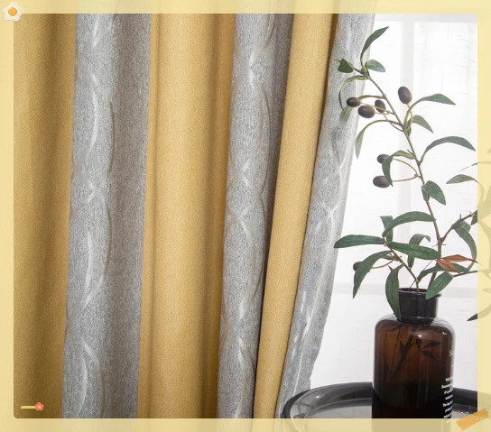 Curtains for Living Room Bedroom Modern Green Striped Blackout  2 Colors Available Thickening Luxury Dreamwood Drapes