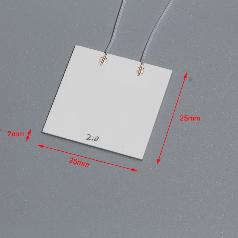 LUJINXUN Miniature High Temperature Ceramic Heating Plate 25x25x2mm MCH Aluminum Oxide Heater Element for High Efficiency 1pc