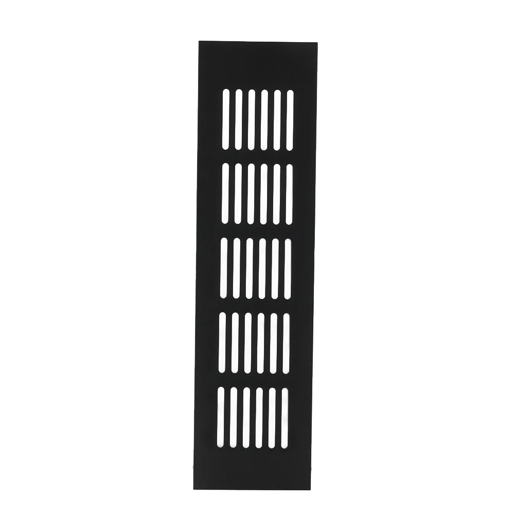 Nuova pratica griglia di ventilazione griglia di sfiato armadio 60mm in lega di alluminio scarpiera ventilazione-copertura nera