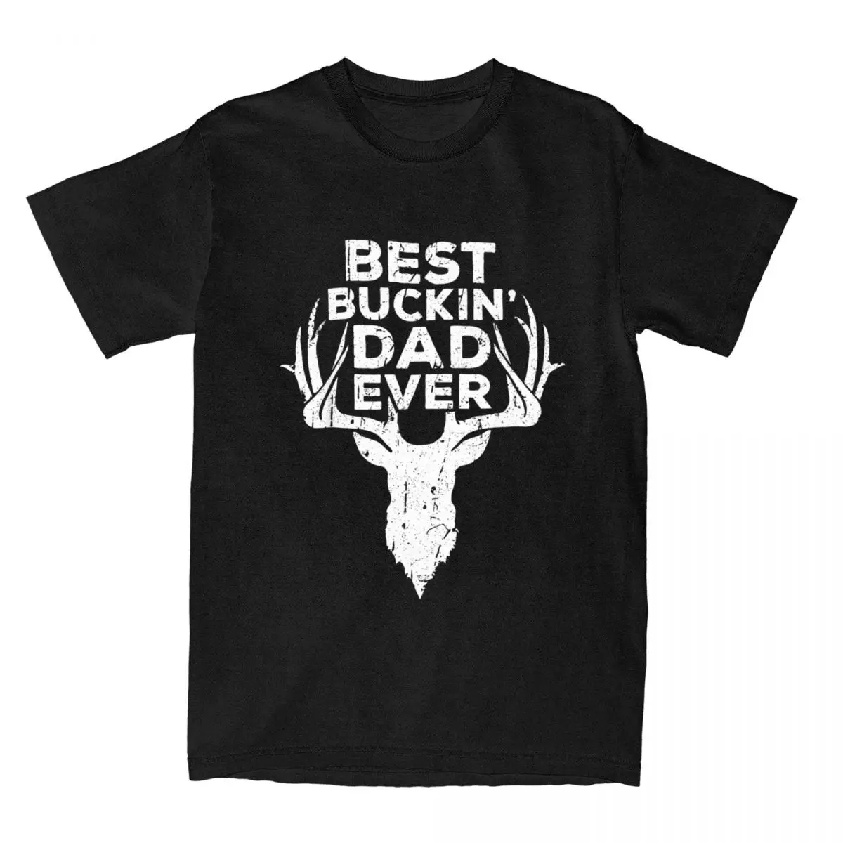 Men Best Buckin' Dad Ever Deer Hunters T Shirts 100% Cotton Tops Novelty Amazing Dad Funny Fathers Day Tees Classic T-Shirts