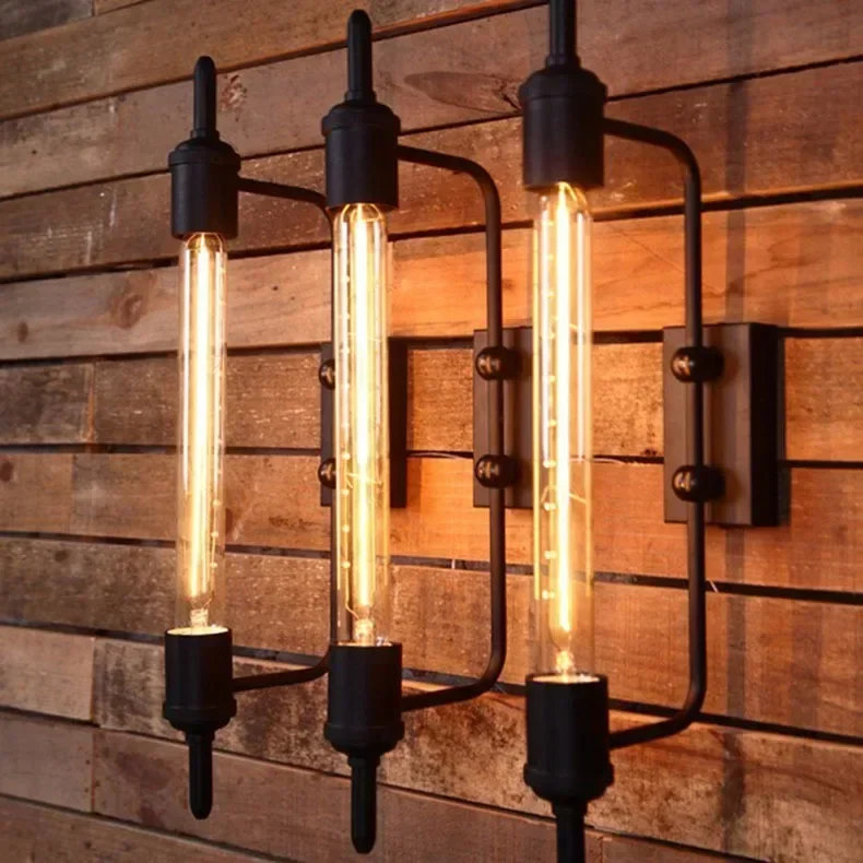 Nordic Loft American Rural Retro Industrial Fashion Shop Bar Coffee Shop Edison Flute Wall Lamp